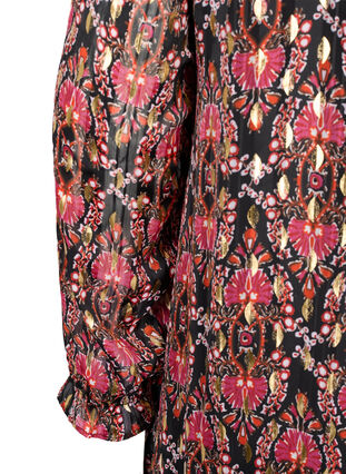 Mönstrad maxiklänning med långa ärmar, Black Oriental, Packshot image number 3