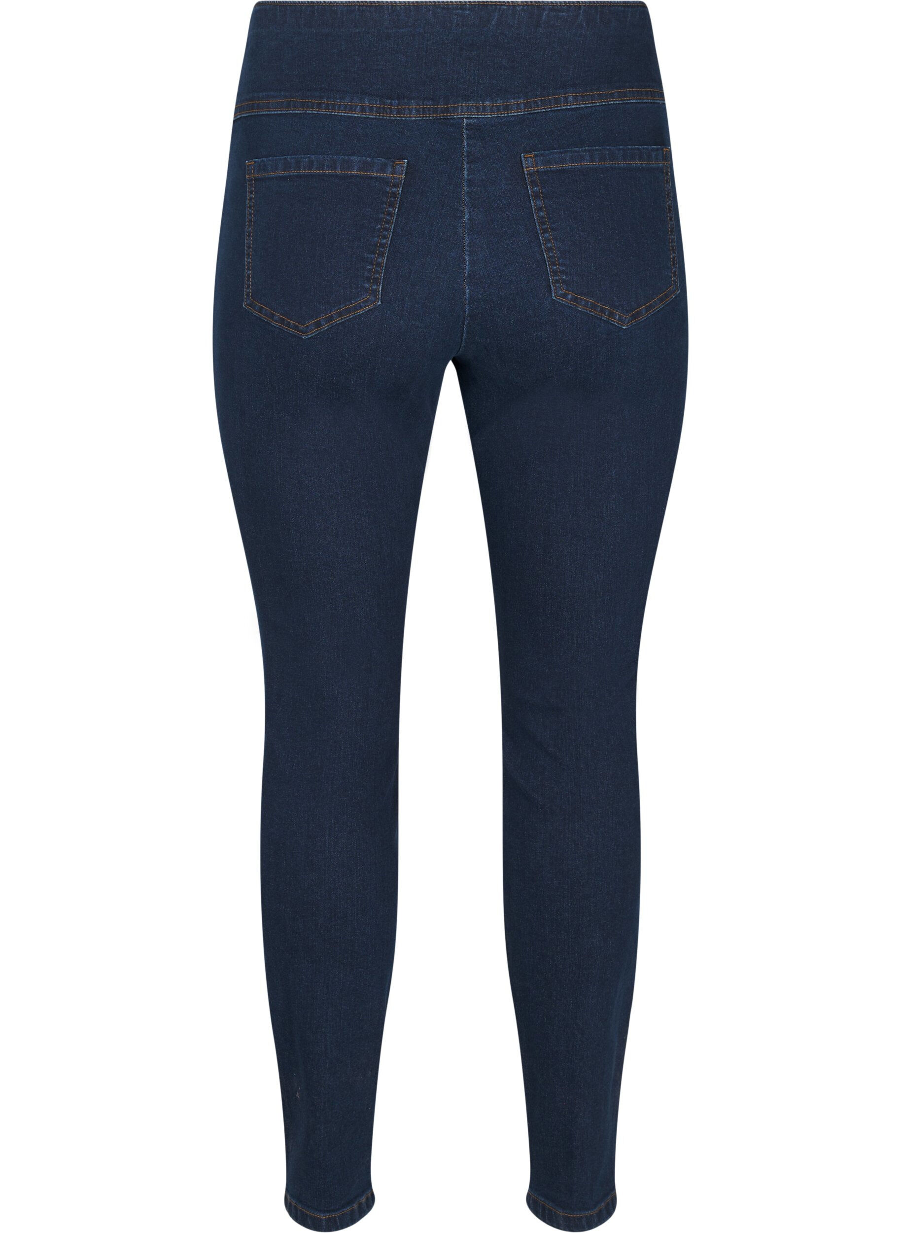 Zizzi Stretchiga jeggings med h&ouml;g midja, Bl&aring;, Packshot image number 1