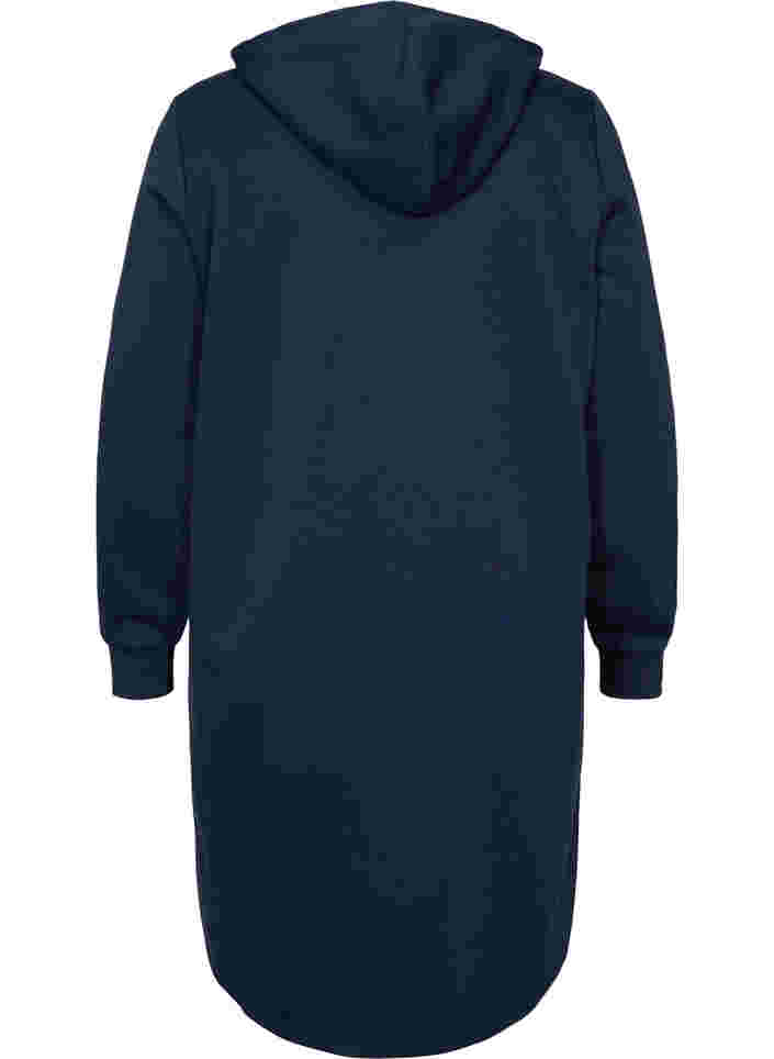 Sweatshirtklänning med huva och slits, Navy Blazer, Packshot image number 1