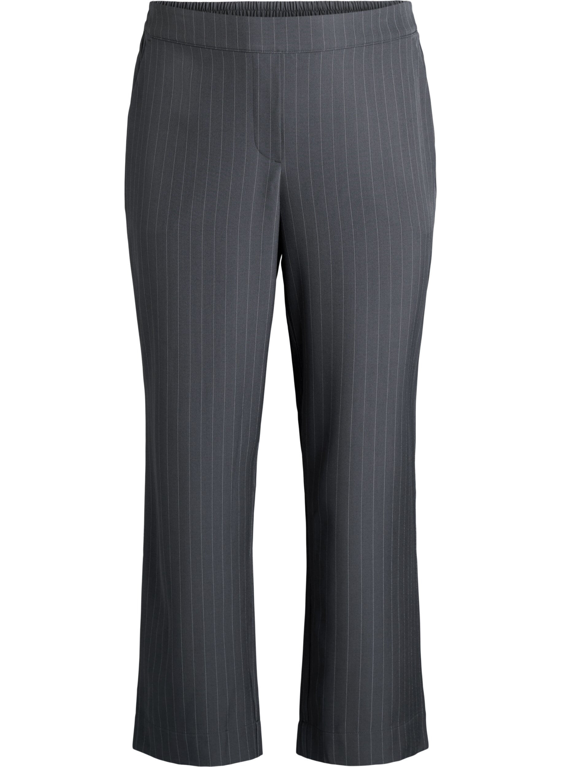 Zizzi FLASH - L&ouml;sa byxor med fickor, Gr&aring;, Packshot image number 0