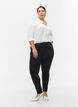 Super slim Amy jeans med sn&ouml;rning fram, Black, Model image number 0