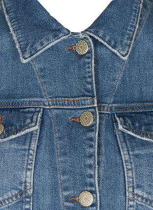 Jeansjacka med slitna detaljer, Light blue denim, Packshot image number 2