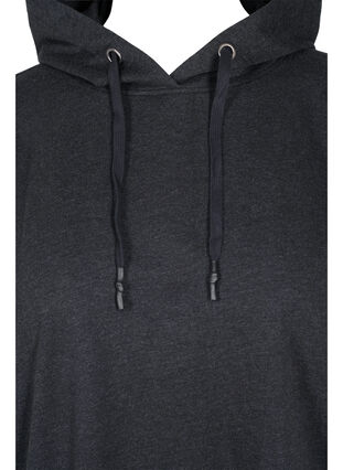 Lång sweatshirt med korta ärmar, Black, Packshot image number 2