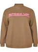 Sweatshirt med h&ouml;g krage och sportigt motiv framtill, Brun, Packshot image number 0