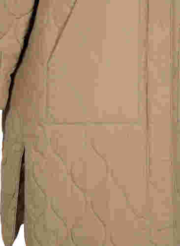 Lång quiltad jacka med dragkedja och fickor, Amphora, Packshot image number 3