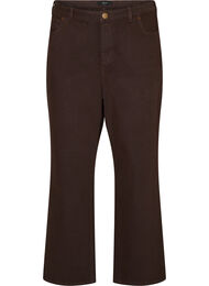 F&auml;rgade Kiana-jeans med rak passform, Brun
