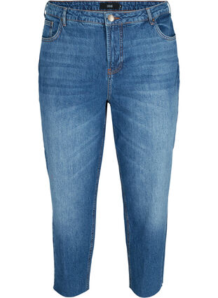 Croppade mom fit Mille jeans med lös passform, Blue Denim 5, Packshot image number 0