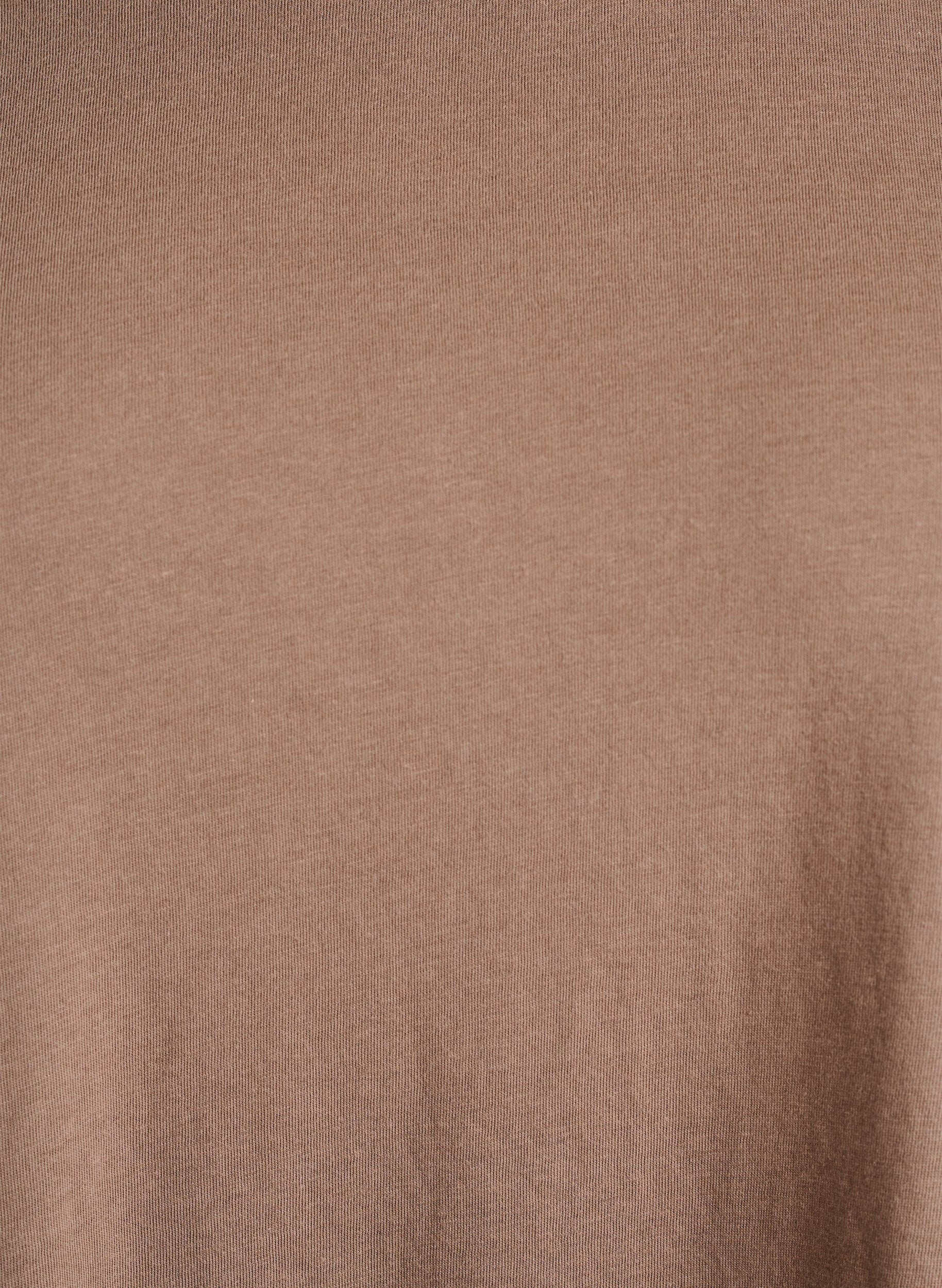 Zizzi Kort&auml;rmad t-shirt i bomullsmix, Brun, Packshot image number 2