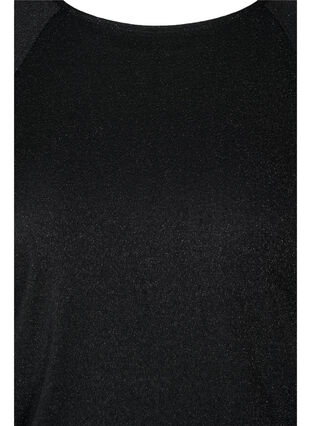 Kortärmad jumpsuit med glitter, Black, Packshot image number 2