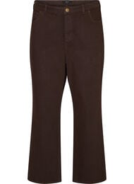 F&auml;rgade Kiana-jeans med rak passform, Brun