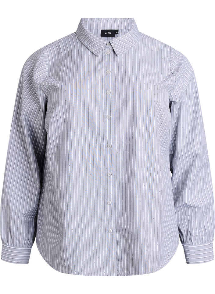 Randig skjorta med nitar, Svart, Packshot image number 0