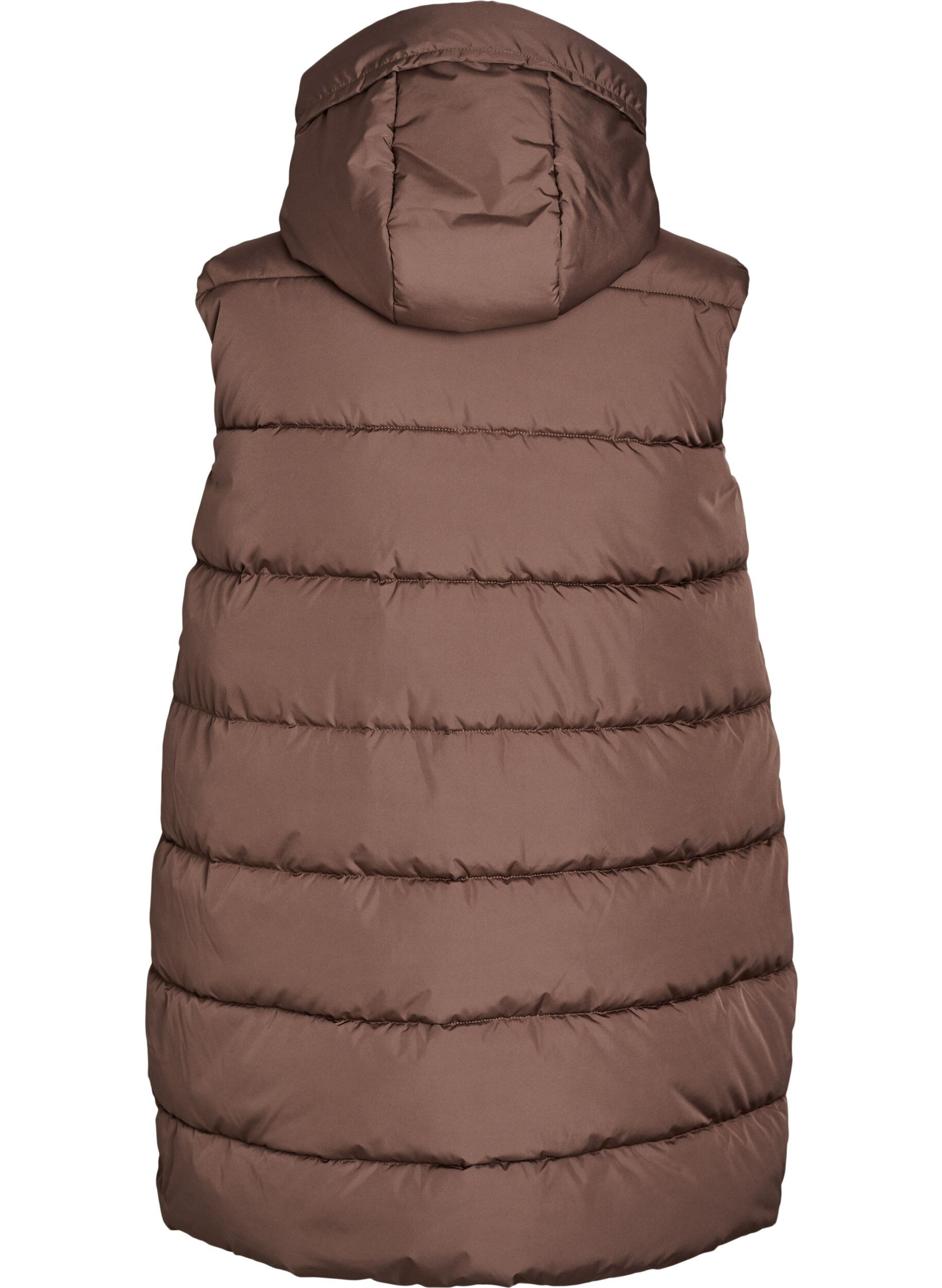 ZizziL&aring;ng v&auml;st med huva och fickor, Brun, Packshot image number 1