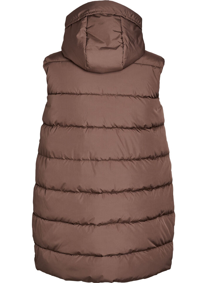 L&aring;ng v&auml;st med huva och fickor, Brun, Packshot image number 1