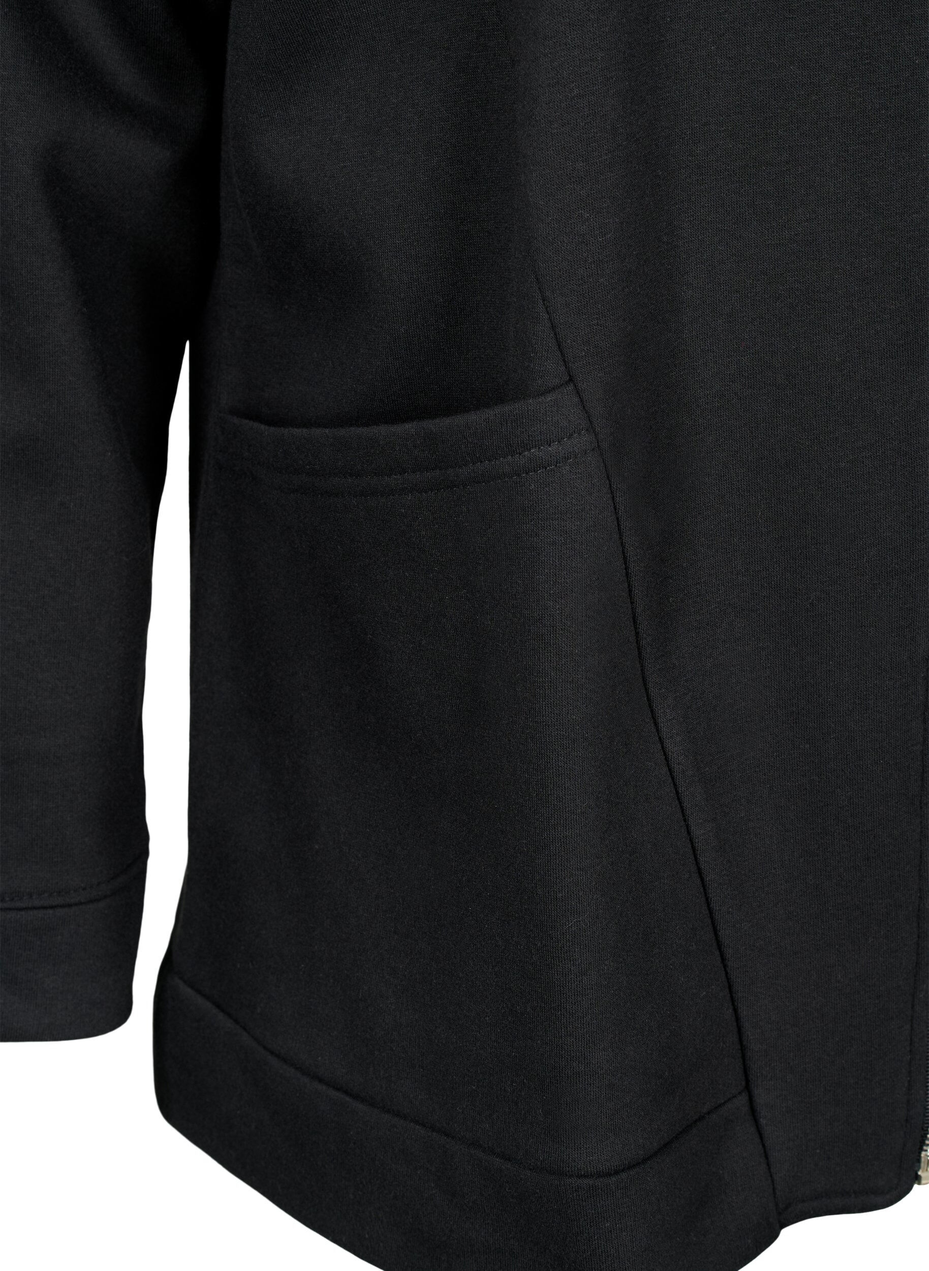 Zizzi Sweatshirt med huva, Black, Packshot image number 3