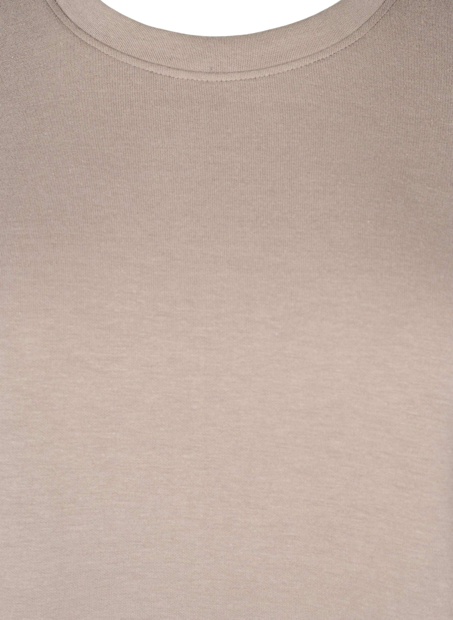 Zizzi FLASH - Sweatshirt med rund halsringning, Beige, Packshot image number 2