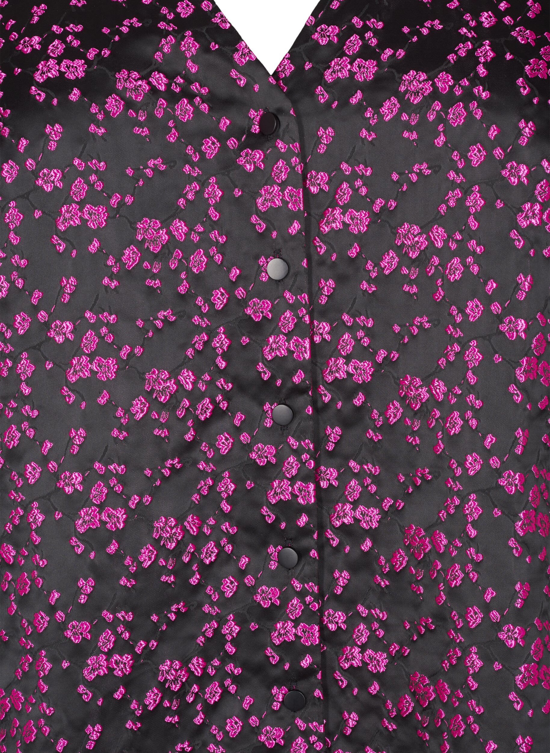 Zizzi Broderad blus med korta &auml;rmar, Svart, Packshot image number 2