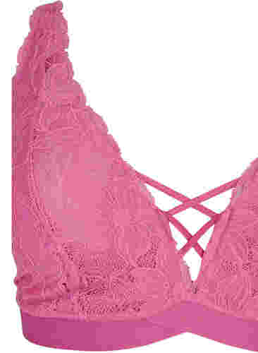 Support the breasts – Spets-bh med snörningsdetaljer, Rose, Packshot image number 2