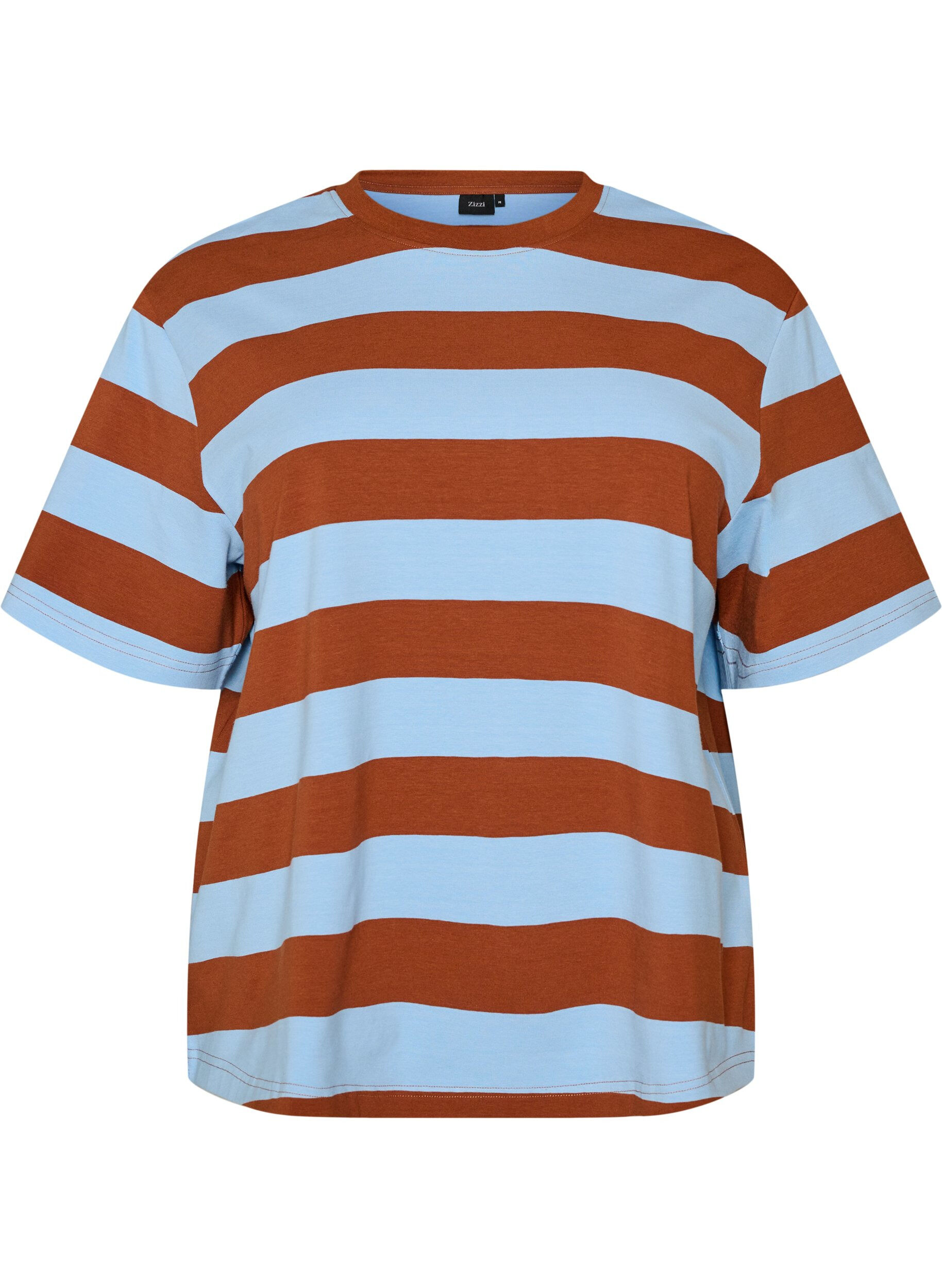 Oversize t-shirt med r&auml;nder och halvl&aring;nga &auml;rmar