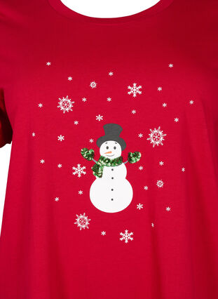 T-shirt med jultryck och paljetter, Tango R. W. Snowman, Packshot image number 2