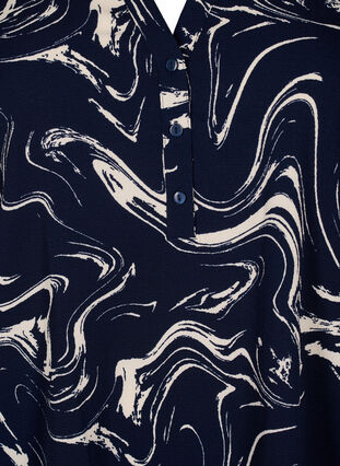 Blommönstrad tunika med 3/4-ärm, N. Blazer Swirl AOP, Packshot image number 2