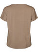 Randig t-shirt i viskos med rund halsringning, Beige, Packshot image number 1