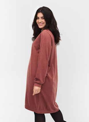 Sweatshirtklänning med långa ärmar, Apple Butter Mel, Model image number 1