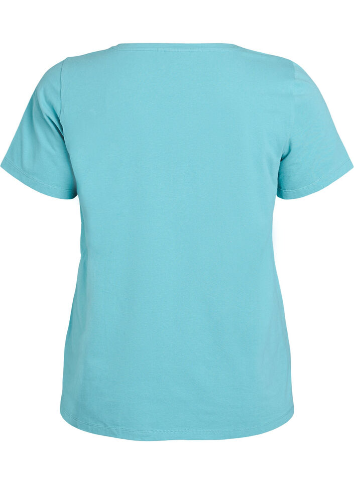 Enf&auml;rgad t-shirt i bomull, Bl&aring;, Packshot image number 1