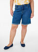 Figurn&auml;ra jeansshorts med h&ouml;g midja, Bl&aring;, Model image number 3