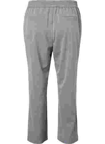 Gråmelerade byxor med resår i midjan, Medium Grey Melange, Packshot image number 1