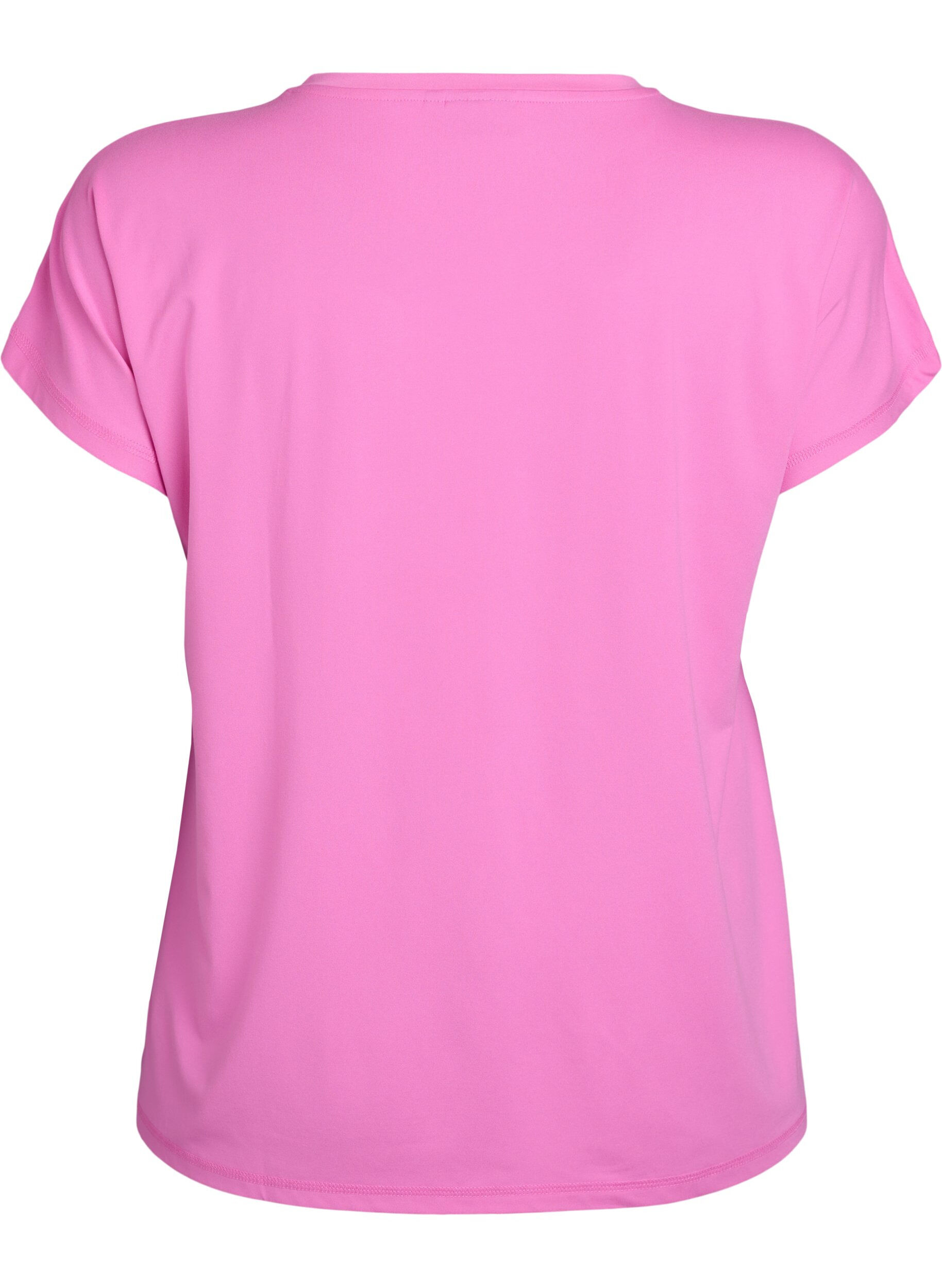 Zizzi Enf&auml;rgad tr&auml;nings t-shirt, Rosa, Packshot image number 1