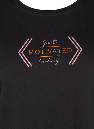  T-shirt till träning med print, Black Motivated, Packshot image number 2