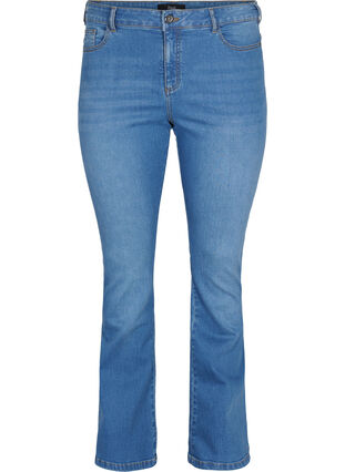 Högmidjade Ellen bootcut jeans, Light blue, Packshot image number 0