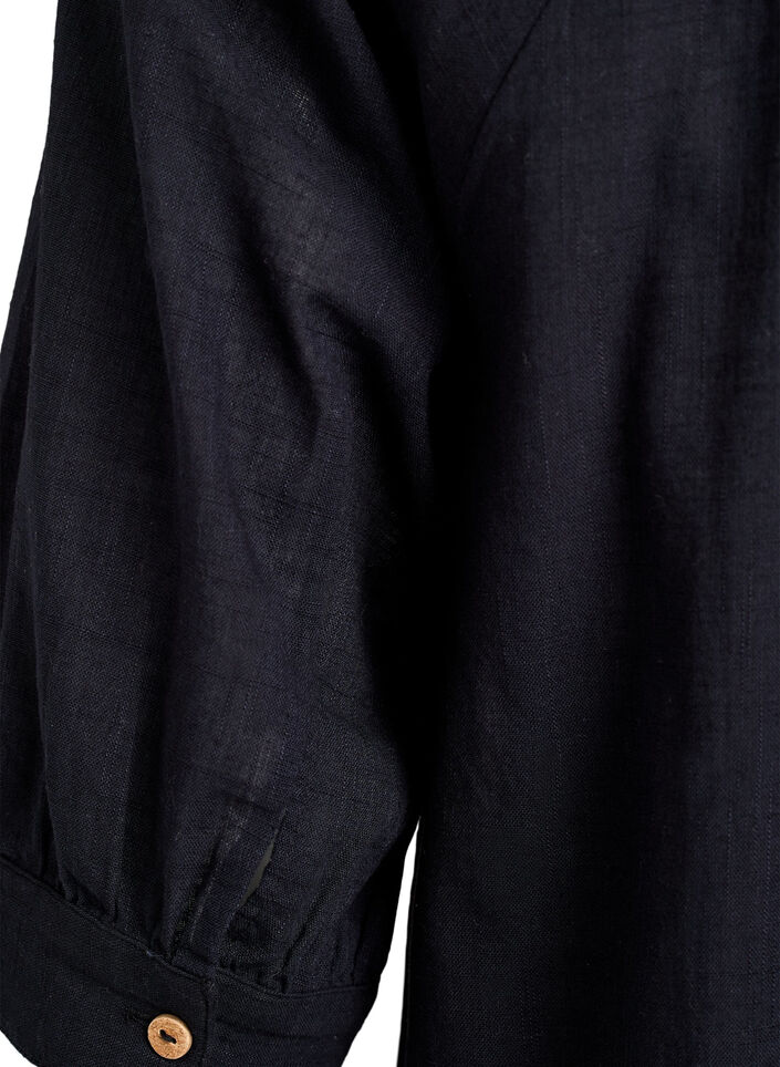 Tunika i bomull med v-ringning, Svart, Packshot image number 3