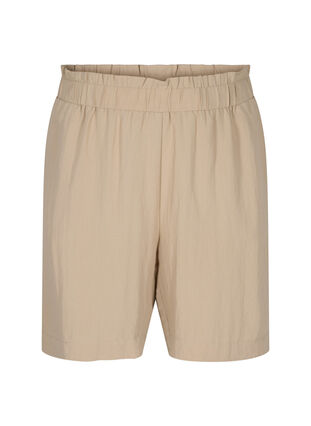 Lösa shorts i viskose, Oxford Tan, Packshot image number 0
