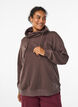 Sweatshirt med h&ouml;g krage och fickor, Brun, Model image number 0