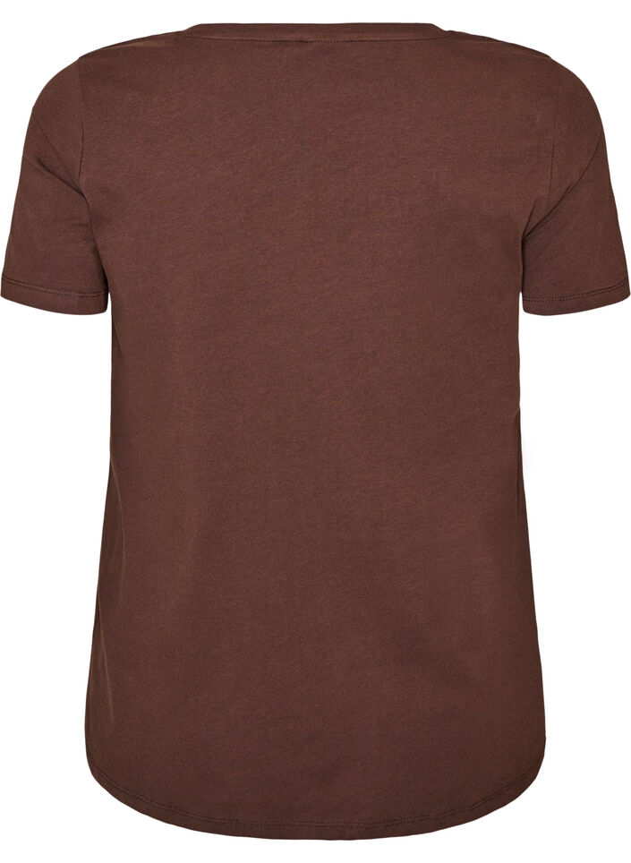 Enf&auml;rgad t-shirt i bomull, Brun, Packshot image number 1