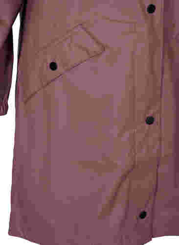 Regnjacka med huva och knappar, Rose Taupe, Packshot image number 3