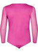 Kroppsstrumpa med spets och mesh, Fuchsia Red, Packshot image number 1
