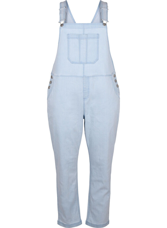 Randiga denim h&auml;ngselbyxor?, Bl&aring;, Packshot image number 0