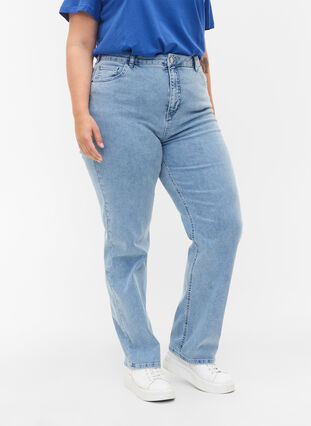 Megan jeans med extra hög midja, Light blue, Model image number 2