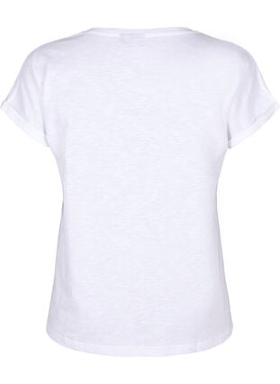 T-shirt med tryck i ekologisk bomull, B. White Black Print, Packshot image number 1