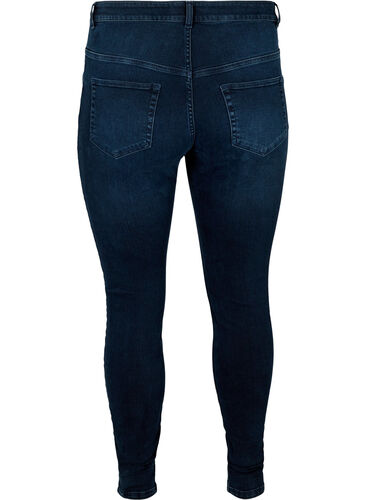 Superslim Amy Jeans med hög midja, Blue/Black Denim, Packshot image number 1