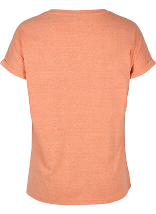 Melerad t-shirt i bomull, Amberglow Melange, Packshot image number 1