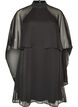 Kn&auml;l&aring;ng kl&auml;nning i chiffong med skir cape, Svart, Packshot image number 0