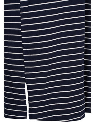 Randig bomullsklänning med slits, Blue Stripe, Packshot image number 3