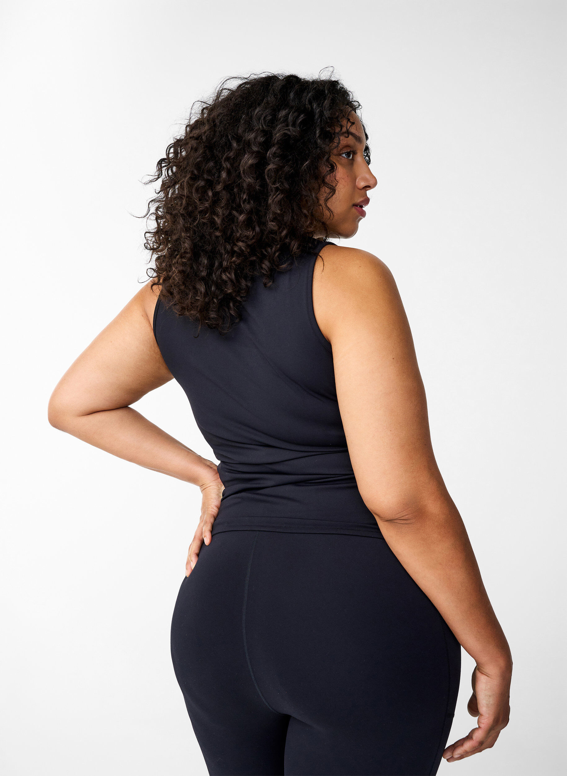 Zizzi &Aring;tsittande tr&auml;ningstopp med inv&auml;ndig silikonkant, Black, Model image number 1