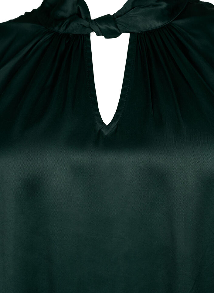 Ärmlös topp i viskos med detaljer, Scarab, Packshot image number 2