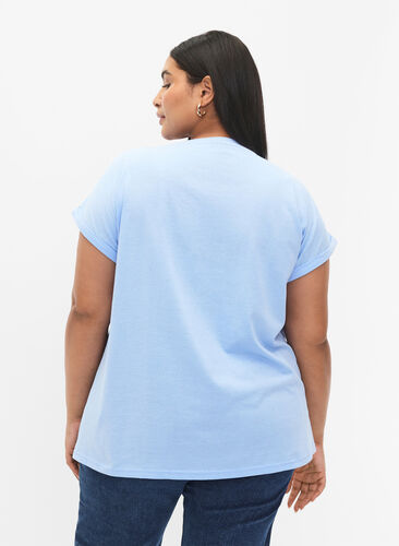 Kortärmad t-shirt i bomullsmix, Serenity, Model image number 1