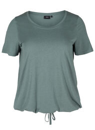 Kortärmad t-shirt med justerbar midja, Balsam Green
