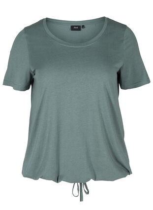 Kortärmad t-shirt med justerbar midja, Balsam Green, Packshot image number 0